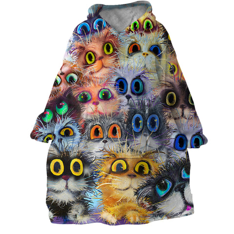 Image of Creep Cat Eyes SWLF0096 Hoodie Wearable Blanket