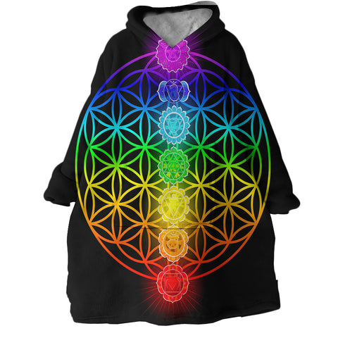 Image of Rainbow Chakras SWLF0042 Hoodie Wearable Blanket