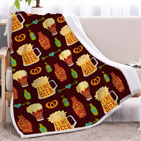 Image of Beer Lover Sherpa Fleece Blanket