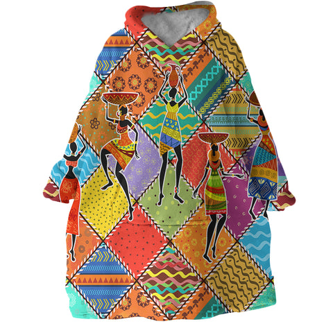 Image of Colorful African SWLF1182 Hoodie Wearable Blanket