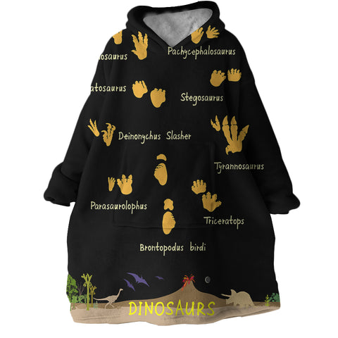 Image of Dino Footprints SWLF2783 Hoodie Wearable Blanket