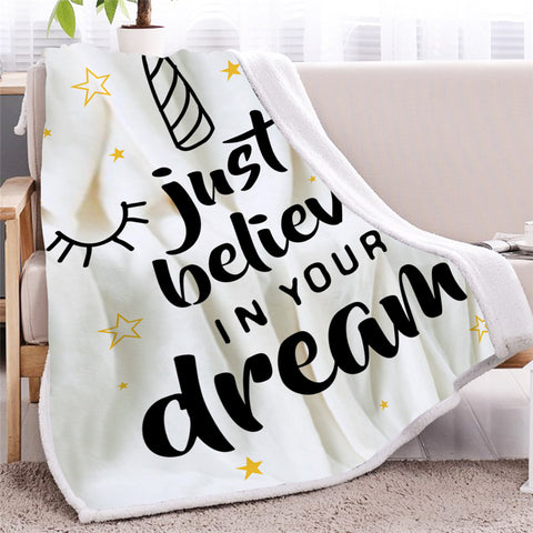 Image of Just Believe In Your Dream Sherpa Fleece Blanket - Beddingify