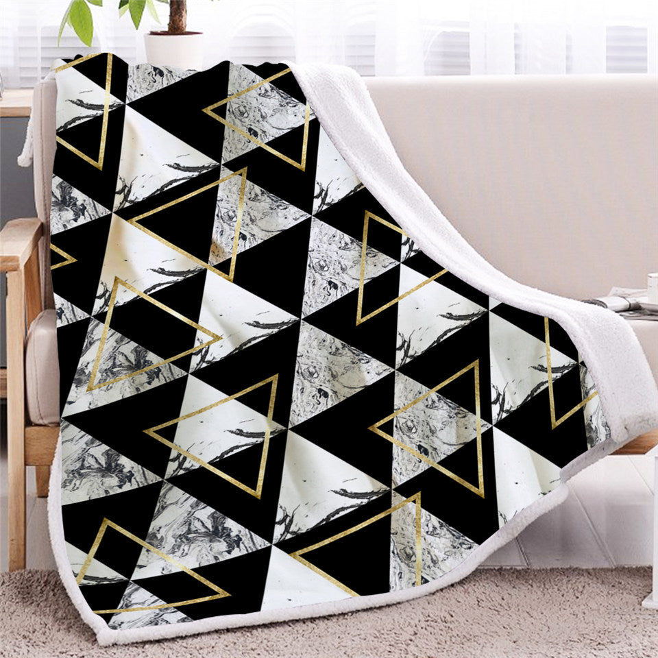 Minimalist Triangles Sherpa Fleece Blanket