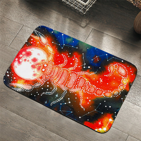 Image of Red Scorpio Constellation Door Mat