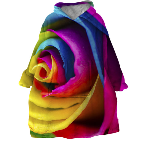 Image of Multicolored Rose SWLF0652 Hoodie Wearable Blanket