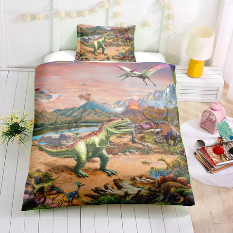 Image of Dinosaur Themed Bedding Set - Beddingify