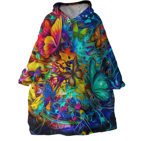 Image of Hallucinating Butterflies SWLF2253 Hoodie Wearable Blanket