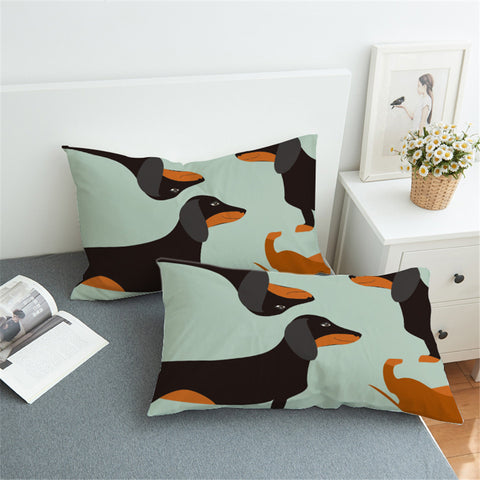 Image of Dachshund Jade Pillowcase