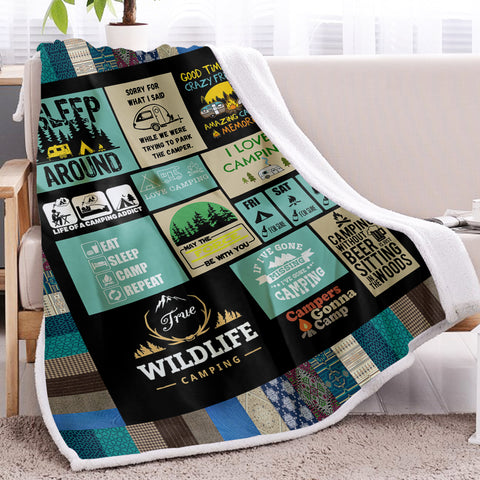 Image of I Love Wild Life Camping Fleece Blanket SWMT9759