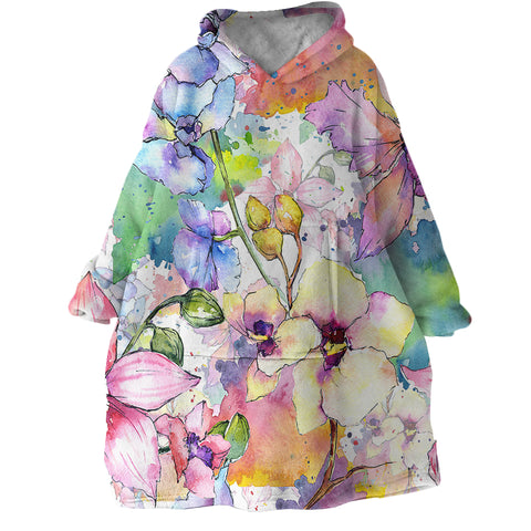 Image of Flowers SWLF0666 Hoodie Wearable Blanket