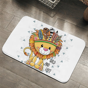 Cartooned Tribal Lion Door Mat