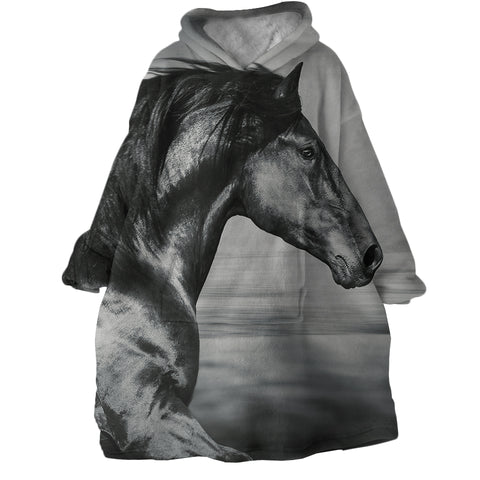 Image of B&W Horse SWLF2862 Hoodie Wearable Blanket
