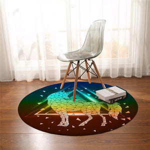 Unicorn Geometric Shape Roung Rug