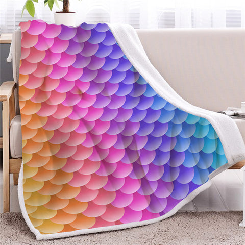 Image of Translucent Fishscale Patterns Sherpa Fleece Blanket