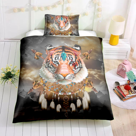 Tribal Dreamcatcher Tiger Bedding Set - Beddingify