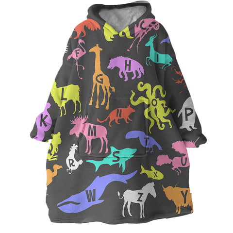 Image of Animal Letters SWLF1825 Hoodie Wearable Blanket