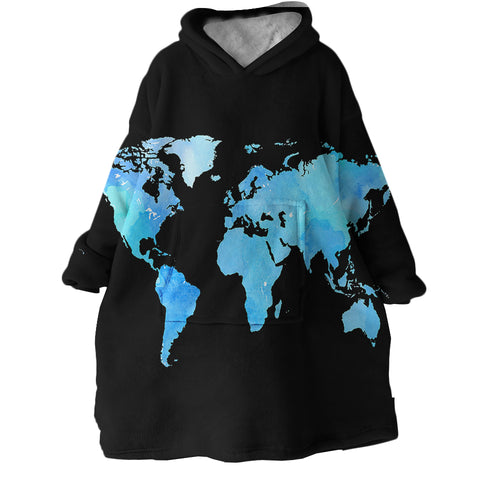 Image of World Map SWLF0663 Hoodie Wearable Blanket