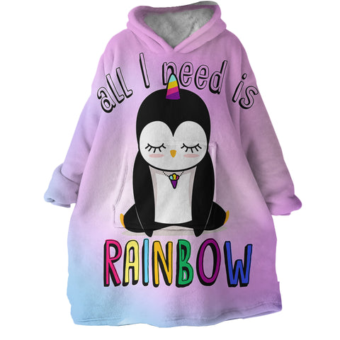 Image of Rainbow Penguin SWLF1299 Hoodie Wearable Blanket