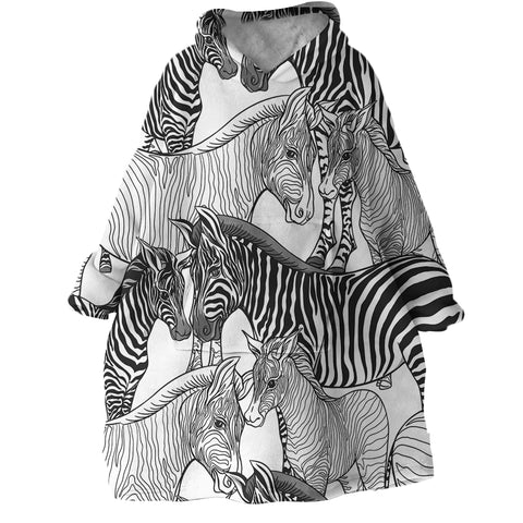 Image of Zebras SWLF1660 Hoodie Wearable Blanket