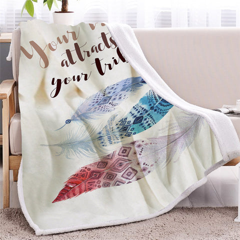 Image of Your Vibe Attracts Your Tribe Sherpa Fleece Blanket
