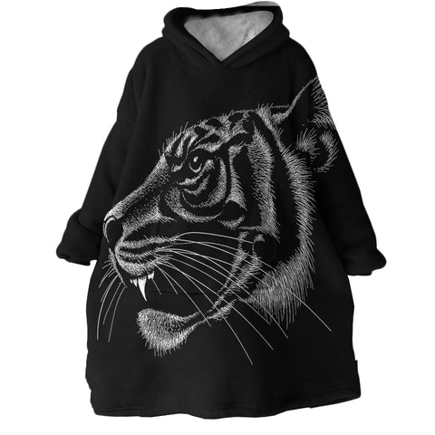 Image of B&W Tiger SWLF1661 Hoodie Wearable Blanket