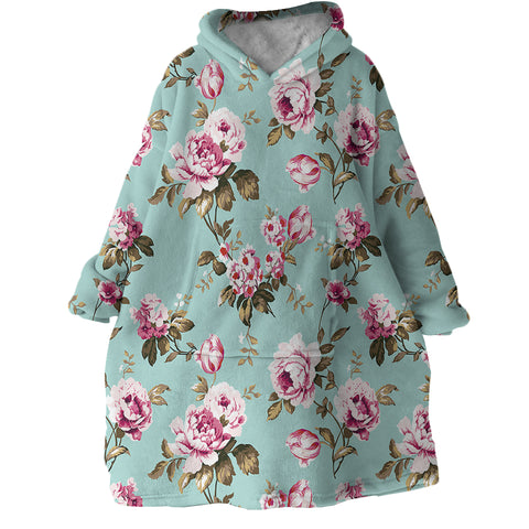 Image of Pink Roses SWLF2242 Hoodie Wearable Blanket