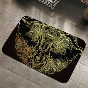 Holy Elephant Black Door Mat