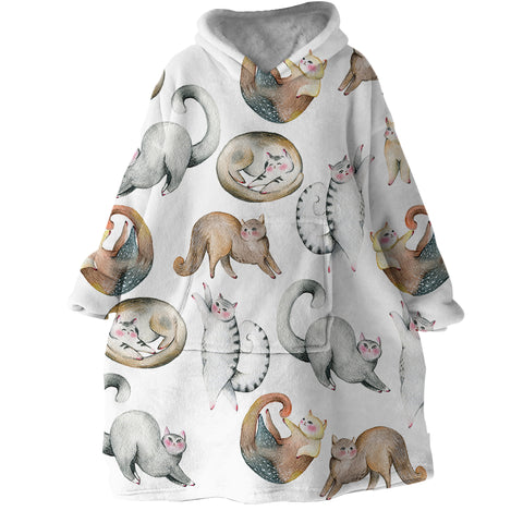 Image of Chubby Cat SWLF1556 Hoodie Wearable Blanket