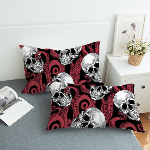 Image of Skull Patterns Tentacles Pillowcase