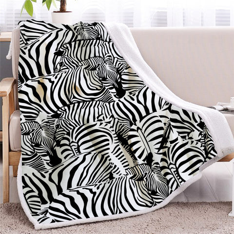 Image of A Dazzle Of Zebra Sherpa Fleece Blanket