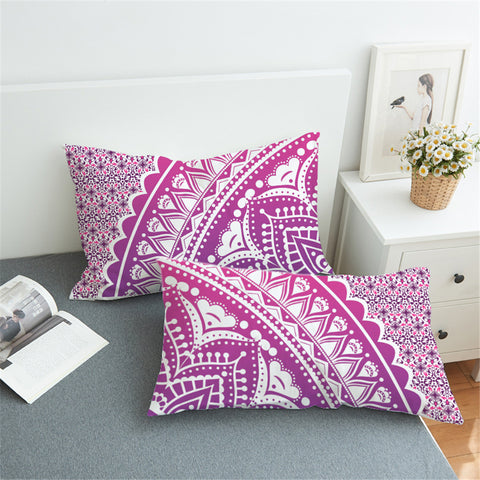 Image of Mandala Pattern Magenta Pillowcase