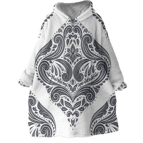 Image of White Wallpaper SWLF1498 Hoodie Wearable Blanket