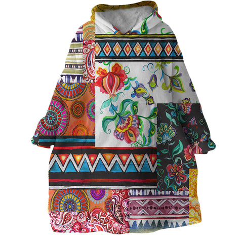 Image of Mixed Patterns SWLF2324 Hoodie Wearable Blanket