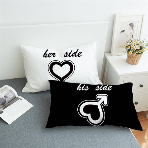 Image of His Side Her Side Pillowcase