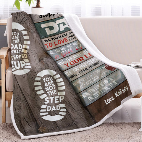 Image of To My Stepped Up Dad Fleece Blanket SWMT9749