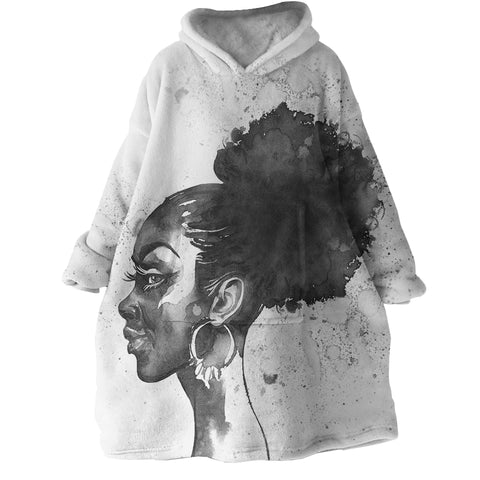 Image of Afro Hair SWLF2078 Hoodie Wearable Blanket