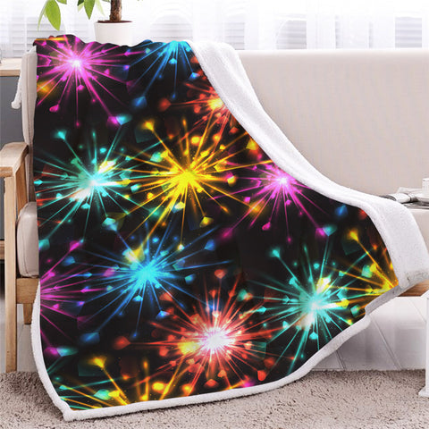 Image of Fireworks Flare Sherpa Fleece Blanket