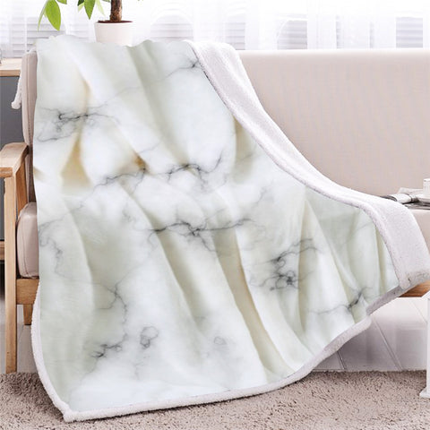 Image of White Marble Themed BLMT2827 Sherpa Fleece Blanket