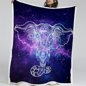 Bohemian Elephant Sherpa Fleece Blanket - Beddingify