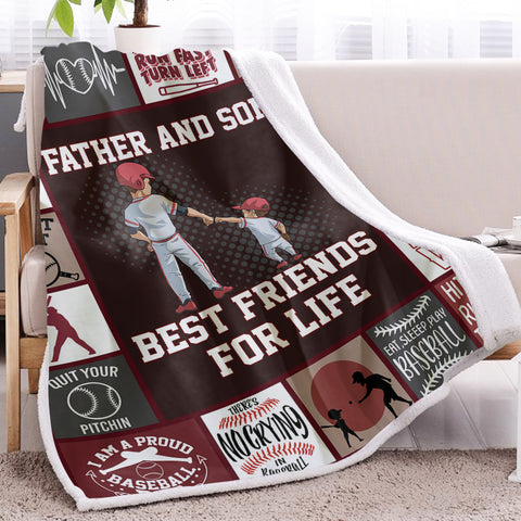 Image of Baseball Father And Son Best Friends For Life Fleece Blanket SWMT9756