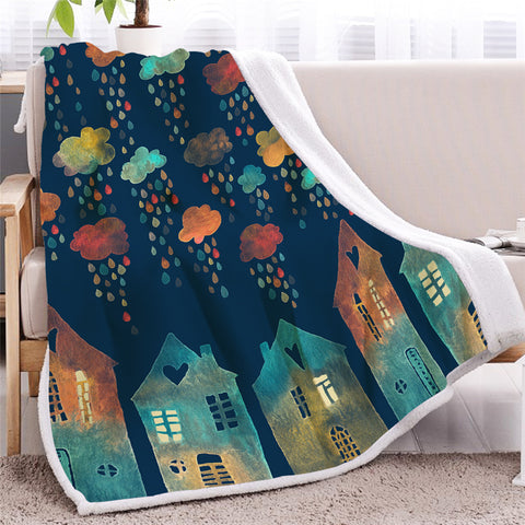 Image of Rainy Day Sherpa Fleece Blanket - Beddingify