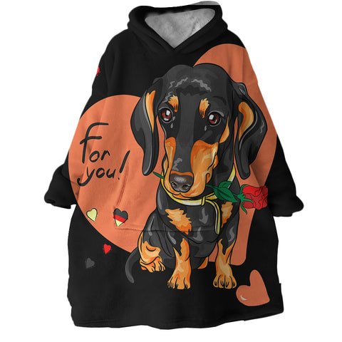 Image of Love Dachshund SWLF1562 Hoodie Wearable Blanket