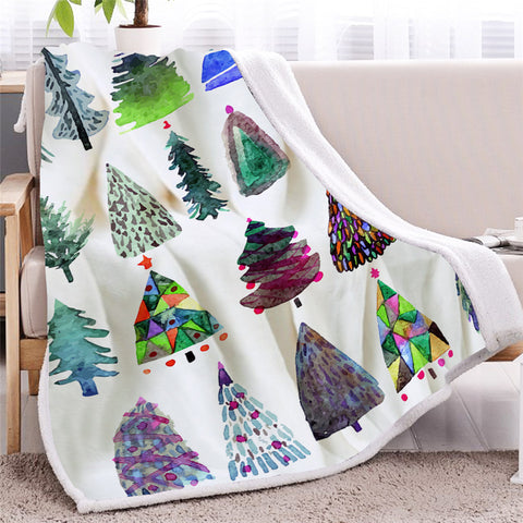 Image of All Styles Of Christmas Trees Sherpa Fleece Blanket