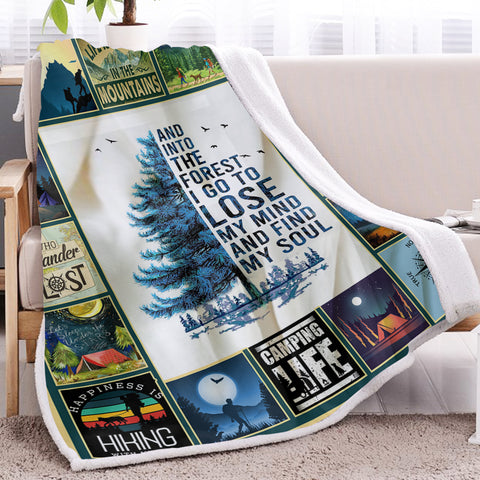 Image of Camping Life I Go To Lose My Mind And Find My Soul Fleece Blanket SWMT9755