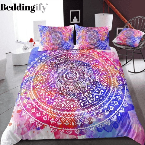 Image of Tie-dyed Mandala Pattern Bedding Set - Beddingify