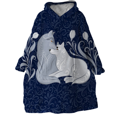 Image of Wolf Couple SWLF0052 Hoodie Wearable Blanket