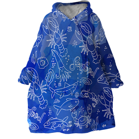 Image of Seafood SWLF0651 Hoodie Wearable Blanket