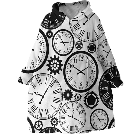 Image of Clock Patterns SWLF1376 Hoodie Wearable Blanket