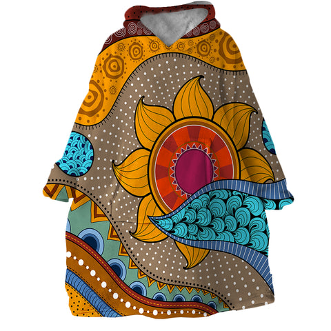 Image of Sun & Clouds SWLF0458 Hoodie Wearable Blanket