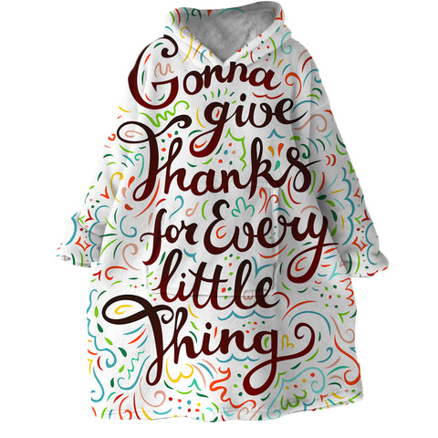 Image of Thankful Quote SWLF1835 Hoodie Wearable Blanket